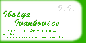 ibolya ivankovics business card